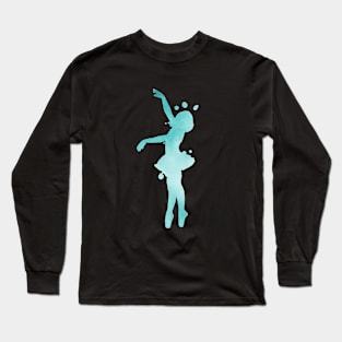 Turquoise Ballerina Long Sleeve T-Shirt